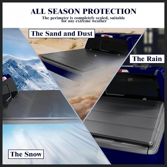 Perfit Liner 6.5 FT Bed FRP Hard Quad-Fold Tonneau Cover for 2015-2025 Ford F-150 Styleside/Fleetside Truck Cargo Topper, Hardtop (Not for Flareside/Stepside)