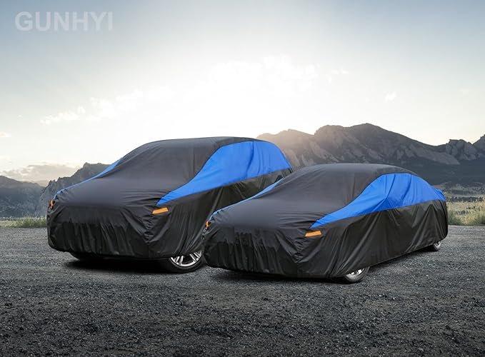 SUV Car Cover for Automobiles All Weather Waterproof, Universal Fit Kia Soul, Honda HRV/Element, Subaru CrossTrek, Hyundai Kona, Ford EcoSport, Jeep Renegade, Mazda CX-30 etc.