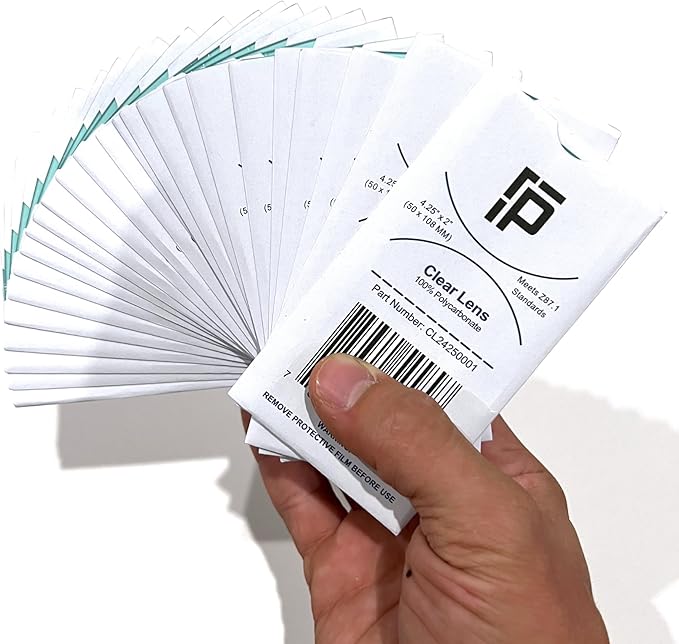 10 Pack of 2x4.25 Clear Welding Lenses, Replacement Clear Welding Lens 2x4 1/4, Welding Hood Clear Lenses, Top Protection For Welding Lens And Eyes, Lightweight, 0.04" Thick