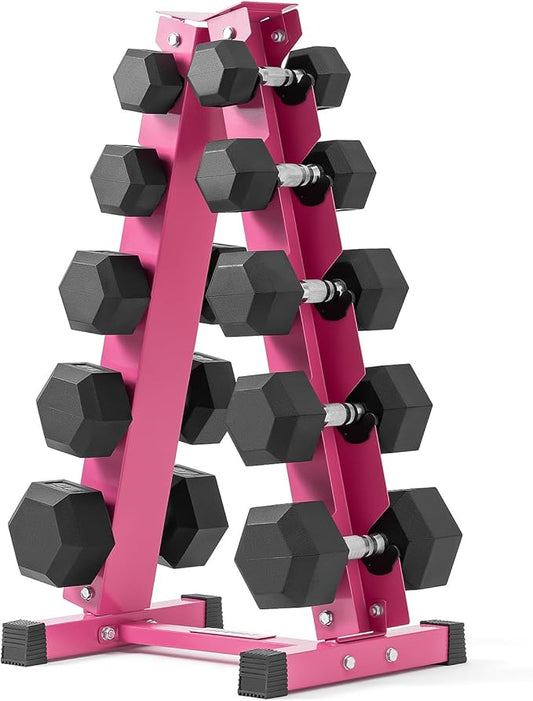 RitFit 5-650 LBS PVC Encased Hex Dumbbell Sets with Optional Rack for Home Gym, Hand weight with Chrome Handle for Strength Training, Workouts