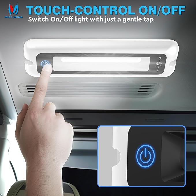 MICTUNING 8 Inch Interior RV Porch Light, LED Utility RV Awning White 6000K, Smart Touch Screen, Indoor IP68 Waterproof Aluminum for SUV Camper Trailer MPV Boat Home Cabinet Hallway