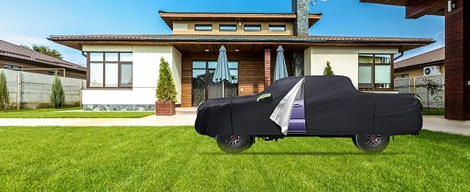 Car Cover Custom Fit for Toyota Tacoma 2005-2023,6 Layers Truck Cover Waterproof All Weather for Automobiles,Outdoor Full Exterior Cover,Rain, Sun, Wind Protection,Black