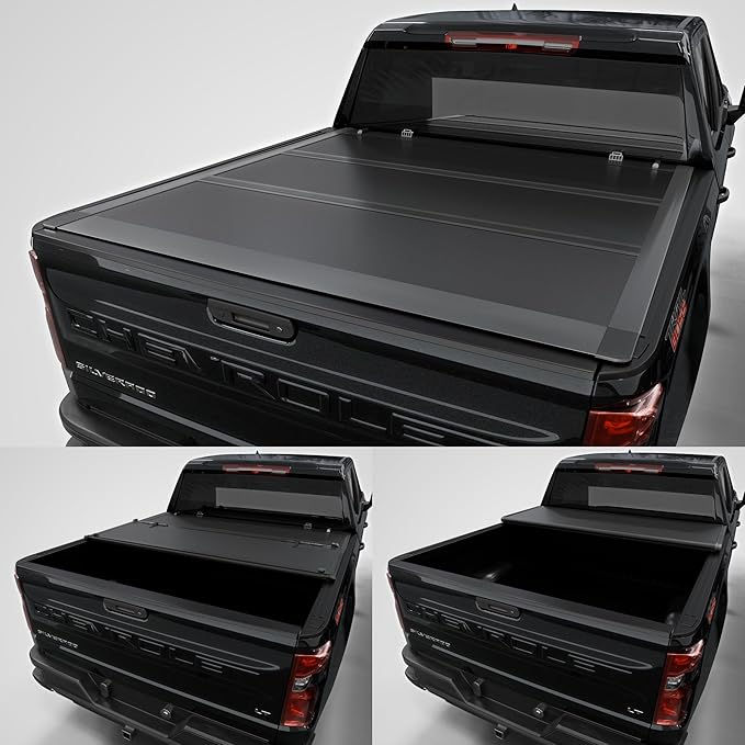 Low Profile Tri-fold Truck Bed Tonneau Cover Compatible with 2019–2026 Chevy/GMC Silverado/Sierra 1500 | 6'7" (79.4") Bed | CFLPX030