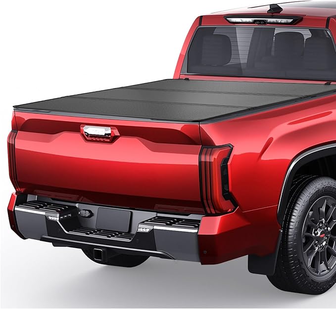 BDFHYK 5.6' FRP Hard Tri-Fold Truck Bed Tonneau Cover Compatible with 2022-2025 Toyota Tundra 5.5 FT (66.7") Bed, Heavy-Duty Lock Cover w/Waterproof, Anti-UV, No-Drill, Anti-Theft