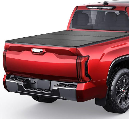BDFHYK 5.6' FRP Hard Tri-Fold Truck Bed Tonneau Cover Compatible with 2022-2025 Toyota Tundra 5.5 FT (66.7") Bed, Heavy-Duty Lock Cover w/Waterproof, Anti-UV, No-Drill, Anti-Theft