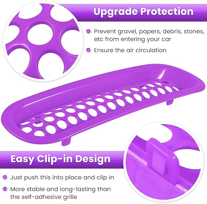 7PCS Front Grill Mesh Inserts for Jeep Wrangler JK JKU Unlimited 2007 2008 2009 2010 2011 2012 2013 2014 2015 2016 2017 2018 Grille Guard Cover Trim Clip-in Exterior Accessories (Matte Purple)