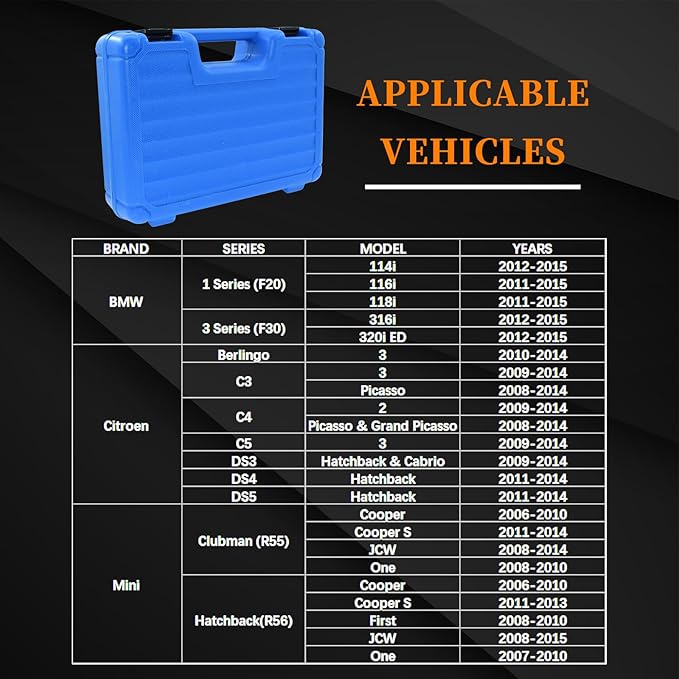 Camshaft Alignment Timing Tool Kit, Engine Locking Timing Tool Compatible with BMW Mini Cooper R55 R56 R57 R60 N12 N13 N14 N16 N18 Peugeot 1.4 1.6, 117 440, 119 340, 119 590, 496 709