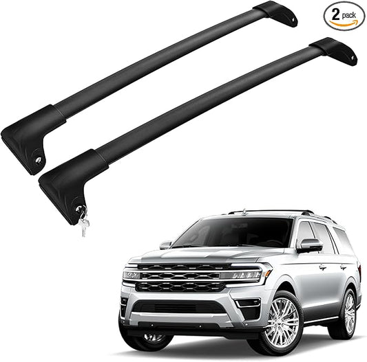 220lbs Roof Rack Crossbars Fit for 2018-2025 Expedition/Max,2018-2024 Navigator, Lockable Aluminum Heavy Duty Cross Bars Rooftop Luggage Kayaks Bicycles Snowboard Canoe Carrier Cargo Bag