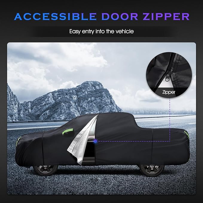 Car Cover Custom Fit for Honda Ridgeline 2006-2024,6 Layers Truck Cover Waterproof All Weather for Automobiles,Outdoor Full Exterior Cover,Rain, Sun, Wind Protection,Black