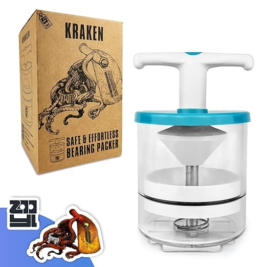 Rotation Handle Bearing Packer Tool - Inject Grease Safely, Easily, Effortlessly - Wheel Grease Packer with 50-Inch Drop Protection and Automatic Center Locator