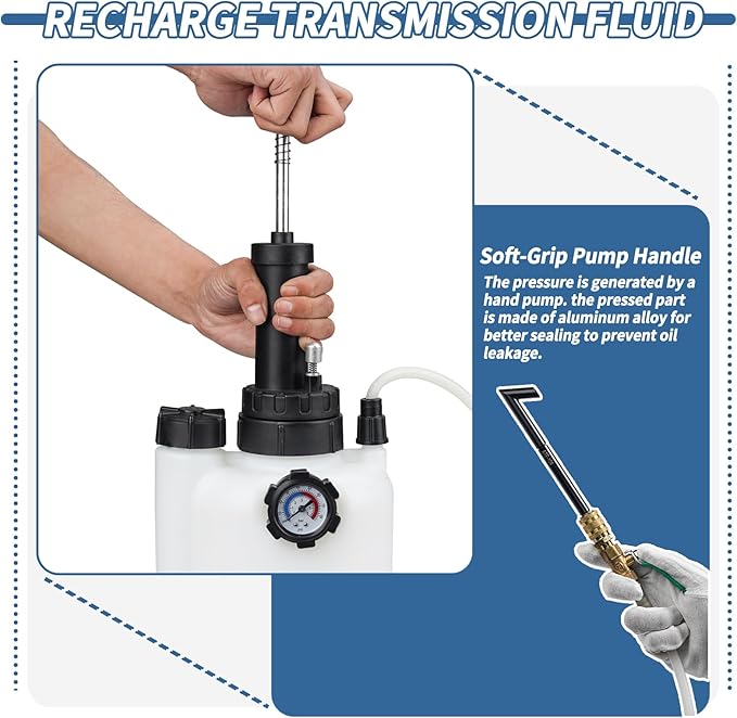 3L Transmission Fluid Pump Transmission Oil Pump Extractor Manual Oil Pump/Oil Filling Filler S ystem Tool with 8Pcs Adapters