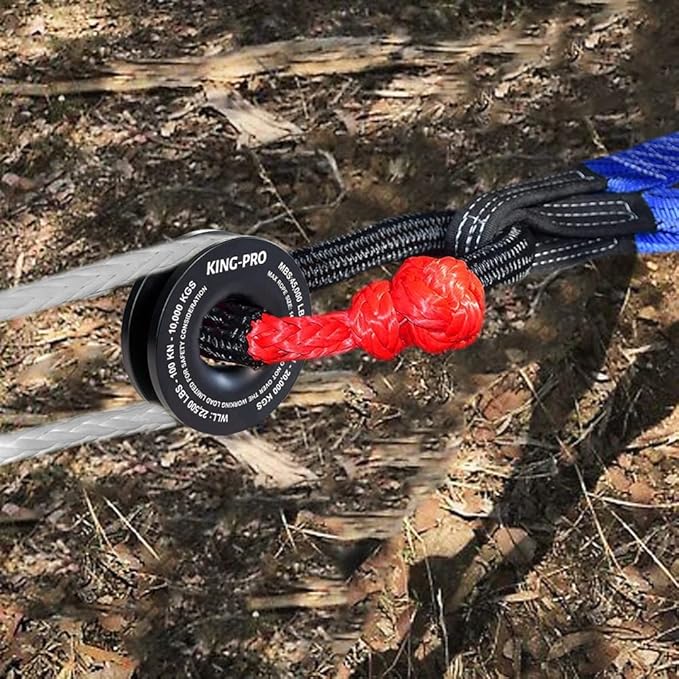 Snatch Recovery Ring, 45000 lbs Winch Snatch Block Pulley Towing Ring, for ATV UTV SUV Truck Off-Road Vehicle Towing Soft Shackle Recovery（Black）