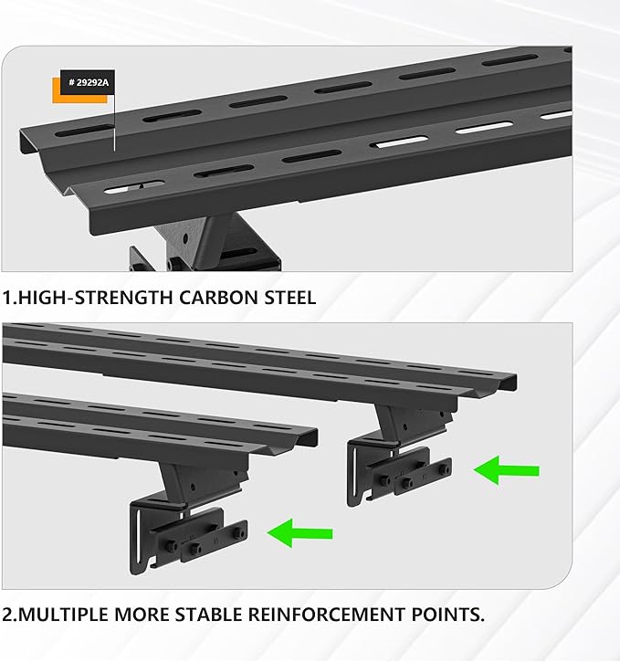 Adjustable Truck Bed Racks Compatible with Tacoma/Silverado/Sierra/Ram/Tundra/Titan/Frontier/Colorado/Canyon/Ford F-Series/JT/Ranger/Maverick, Universal Cargo Cross Bar