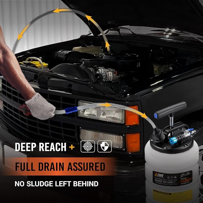 EWK 15L Pneumatic/Manual Oil Extractor Pump, Fluid Evacuator for Oil Change, Large Capacity Vacuum Evacuation Tool for Cars Trucks and Agricultural Machinery