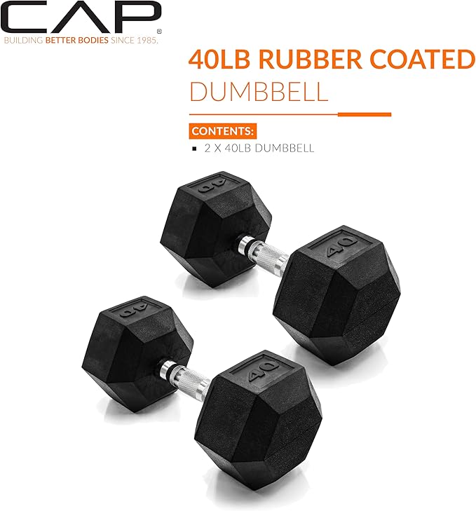 CAP Barbell Coated Dumbbell Weight | Multiple Options Pairs & Sets