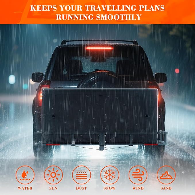 Hitch Cargo Carrier Basket Combo 60" x 24" x 6" 500 LBS Capacity Vehicle Baskets Fits 2" Receiver with 18.2 Cubic feet Cargo Bag, Hitch Stabilizer, Cargo Net and Ratchet Straps