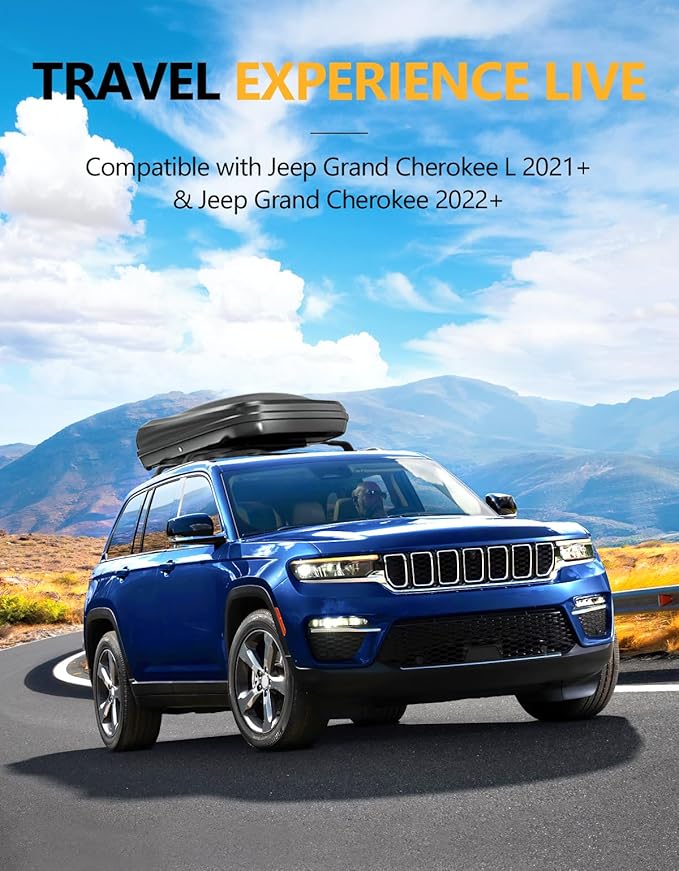 Tuyoung All Aluminum Roof Rack Cross Bars Compatible with Jeep Grand Cherokee L 2021-2026 and 2022 2023 2024 2026 Grand Cherokee WL, Lockable 260lb Heavy Duty Crossbar Racks Roof Rail Rooftop Luggage