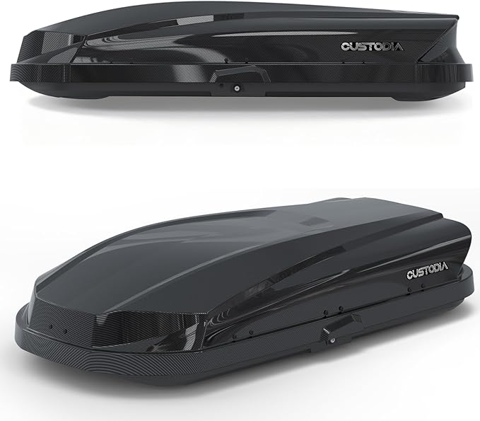 Hard Shell Roof Cargo Carrier with Security Keys, Roof Box, Cargo Box, 62.52 (L) x32.48 (W) x 13.19(H) Inches, 14 Cubic Feet (Tool-Free Install), Carbon Black