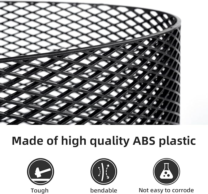 AggAuto 47"x16" ABS Plastic Universal Car Grill Mesh, Automotive Grille Insert Bumper Rhombic Hole 10x30mm Grids Black