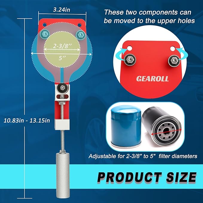77750 Oil Filter Cutter Tool with Vise Jaw Plate, Oil Filter Cutter Cutting Tool for Filter Cutting Range 2-3/8" to 5" (Red)