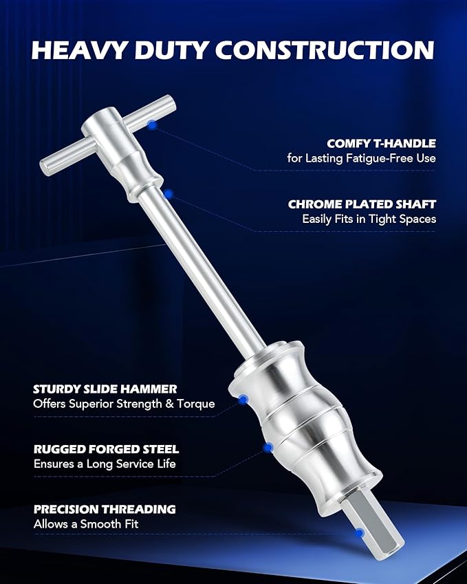 Orion Motor Tech Bearing Press Kit & Blind Hole Collet Bearing Race and Seal Puller Extractor Kit, 26pc Bearing Remover & Installer Kit with 10 Split Collets 9 Driver Discs, Bearing Puller Set