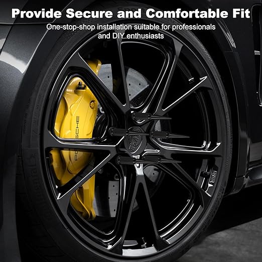 1/2‘’-20 Spike Lug Nuts, Set of 24 Black Spline Spiked Lug Nut with Key for Chevrolet Silverado 1500, Ford F-150 1997-2024, Dodge Ram 1500 1994-2024, Toyota Tacoma 1995-2024