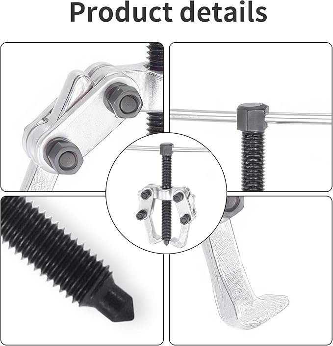 2 Jaw 2.25in/60mm Universal Bearing Gear Pullers Heavy Duty Extractor Tool,High Carbon Steel Puller,Adjuestable Removal Kit Type for Bearings/Flywheels/Pulleys Remove