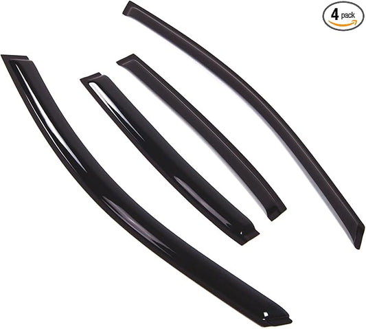 TuningPros Outside Mount Window Vent Visors Rain Guards Compatible with Chevrolet Malibu 2013-2015 | Side Window Wind Deflectors Rain Shields | Smoke Tinted, 4 Pcs Set, DGWV-623