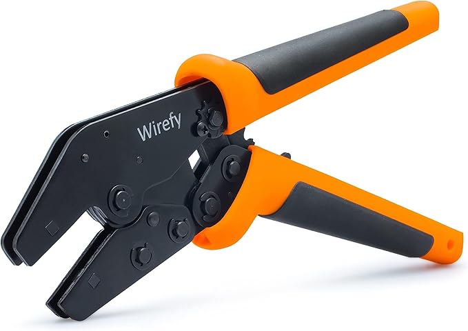 Wirefy Crimping Tool 9" for Quick Change Crimping Dies 26-4 AWG | High Leverage Wire Crimper | Crimping Pliers | Ratcheting Terminal Crimp Tool