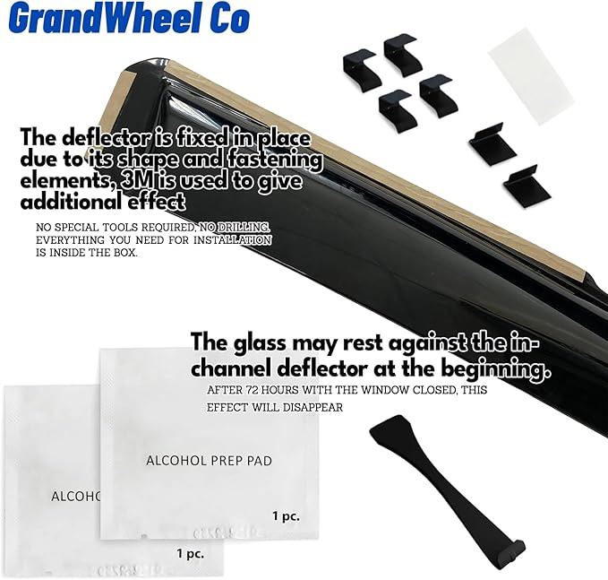 Window Deflectors Smoke Tinted in-Channel Side Window Vent Visor Deflectors Rain Guards Compatible with Ford F150 2021-2026 SuperCrew - 4pcs. GW0184