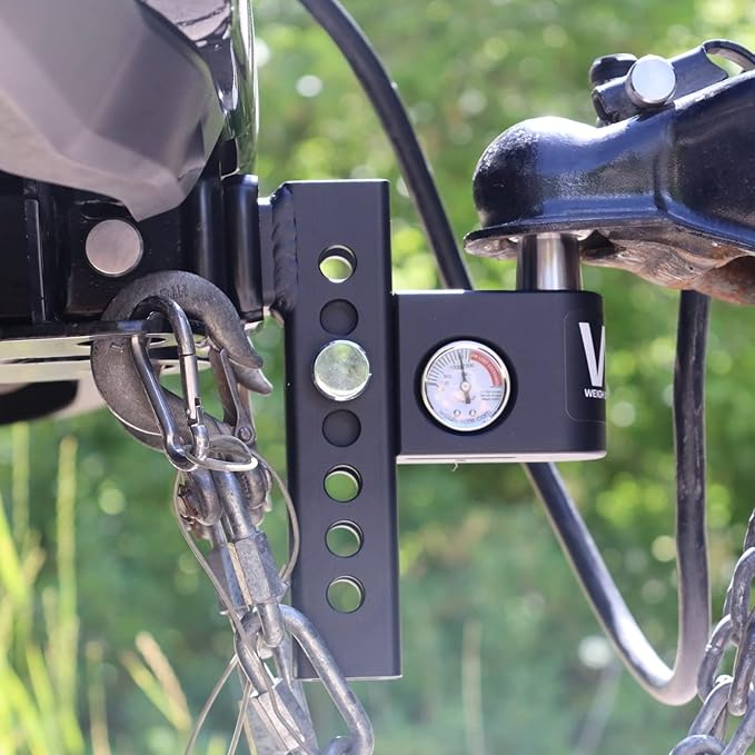 Weigh Safe Aero Hitch - Adjustable Trailer Hitch Ball Mount - 10" Drop Hitch for 2" Receiver - Premium Heavy Duty Steel Trailer Tow Hitch w/Built in Weight Scale for Anti Sway, 12,500 lbs GTW