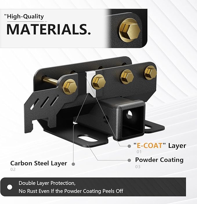 Tow Hitch 2 Inch, for Ford Bronco Tow Hitch Trailer Kit Compatible for 2021-2025 Ford Bronco 2 Door & 4 Door Hitch Receiver with Cover, Rear Bumper Towing Hook Combo (Exclude Bronco Sport)