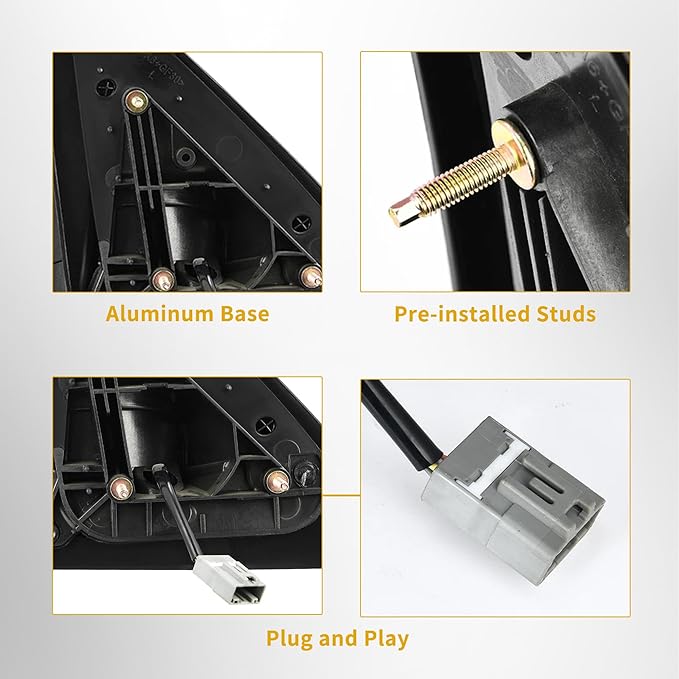 DWVO Side Door Mirror Compatible with 2007 2008 2009 2010 2011 2012 2013 Tundra, Left Driver Side Mirror with Power Heated Manual Folding Black