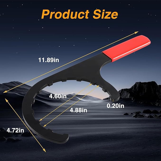 Diesel Fuel Filter Wrench, Oil Filter Removal Tool, Filter Water Separator Wrench (4.6 Inch) Compatible with Paccar, Kenworth, Peterbilt & Cummins Diesels Replace# 61060