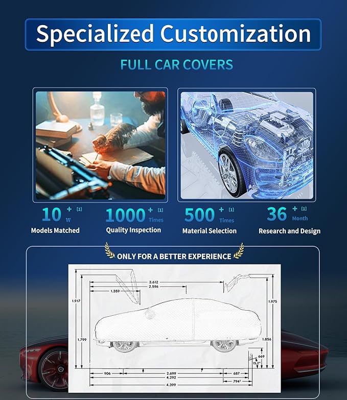 Custom-Fit for BMW Car Cover, 7 Layers Car Cover Waterproof All Weather for Automobiles, Outdoor Full Cover Rain Sun UV Protection with Zipper (for BMW M2)