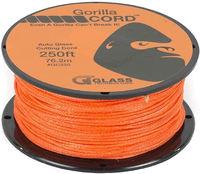 GT Tools Glass Technology - Gorilla Cord Auto Glass Cutting Line - 250 ft | Premium Quality Cutting Line for Precision Windshield Removal | Strong and Reliable Tool for Professionals