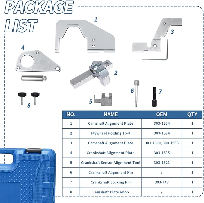 Engine Camshaft Timing Locking Tool Set Compatible with Mondeo Focus 2.0 SCTi Ecoboost 303-748 Engine Timing Tool Cam Timing Locking Tool Kit