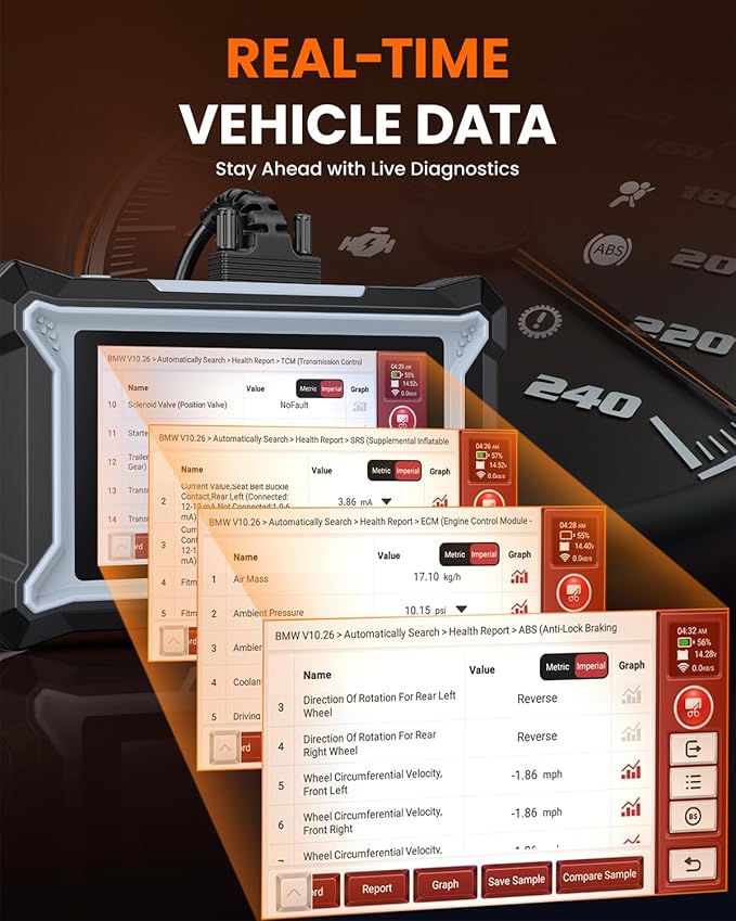 ANCEL DS200 Full System OBD2 Scanner with 15+ Reset Services - Oil/BMS/Brake Reset, DPF Regen, Injector Coding, ABS Bleeding, Free Lifetime Updates, Online Customer Service