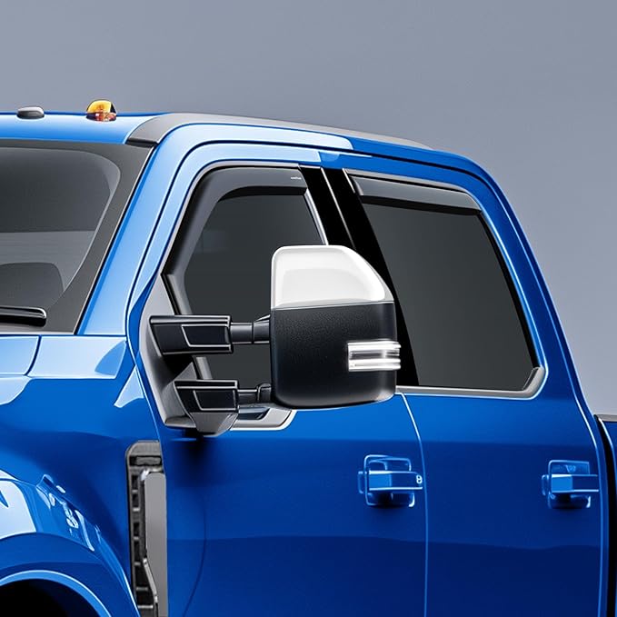 Goodyear Shatterproof in-Channel Window Deflectors for Ford F250 to F550 Super Duty 2017-2022 Crew Cab, Rain Guards, Window Visors for Cars, Vent Deflector, Car Accessories, 4 pcs - GY007733