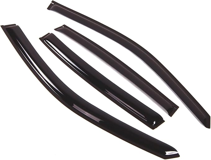 Tuningpros WD2-016 Dark Smoke 4 Pcs Set Window Visor (Outside Mount) Deflector Rain Guard Compatible with 1997-2005 Buick Park Avenue