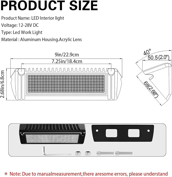 9" LED RV Flood Exterior Lighting Fixture, LED Rv Porch Light Exterior Awning Lights, 6000K Super Bright High Lumen Output Low Current Draw for RV Boa Camperst,Truck,Trailer