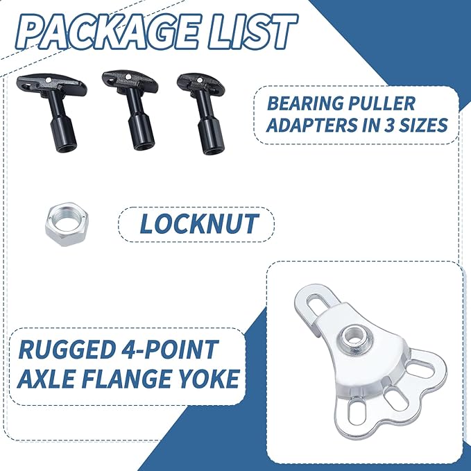 Rear Axle Bearing Puller Tool Axle Seal and Bearing Remover Set with Slide Hammer