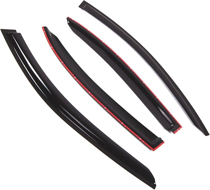 TuningPros Outside Mount Window Vent Visors Rain Guards Compatible with Mercedes S400 S500 S550 2014-2016 | Side Window Wind Deflectors Rain Shields | Smoke Tinted, 4 Pcs Set, DGWV-831