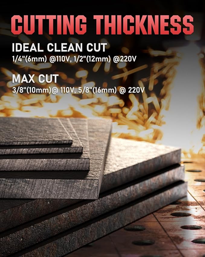 YESWELDER CUT-50DS Plasma Cutter, 50Amp Air Power Large Digital Display 110/220V Dual Voltage IGBT Inverter Plasma Cutting Machine