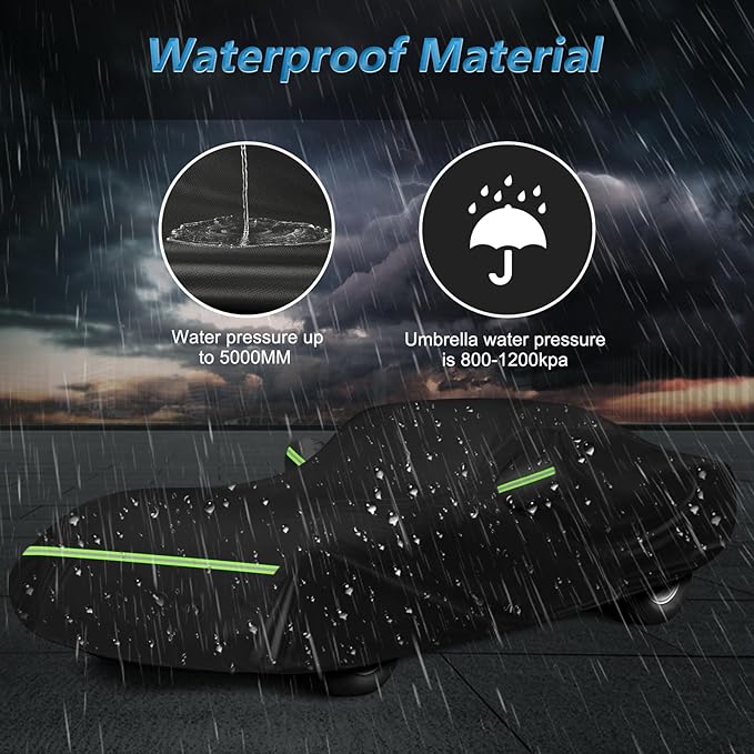 for C3 Corvette Car Cover Waterproof, Sun Heat Protection Outdoor Full Car Covers with Driver Side Zipper Windproof Heavy Duty All Weather Fit for C3 1968-1982 Chevy Corvette,Not for Rear Wing