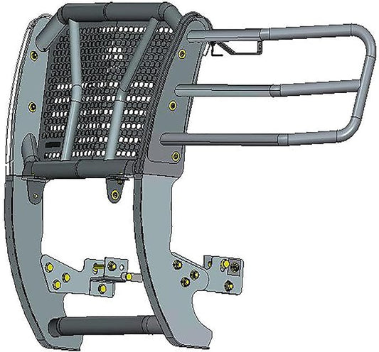 Black Horse Rugged Heavy Duty Grille Brush Bumper Guard Modular Black Compatible with 2007-2013 Chevrolet Silverado 1500-RU-CHSI07-B