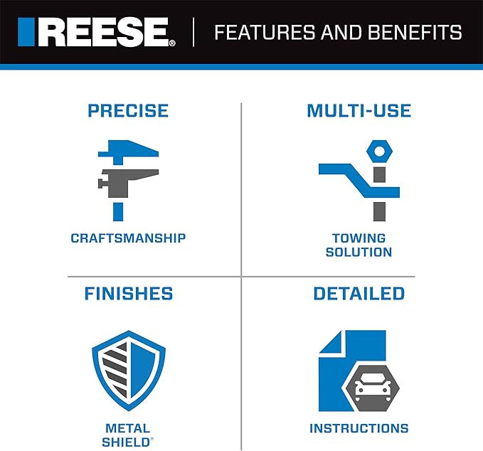 Reese Towpower 30137 Elite Series Gooseneck Hitch Head Accessory, Kit, Gooseneck Hitch Ball, Storage Bag, Safety Chains, Hole Cover