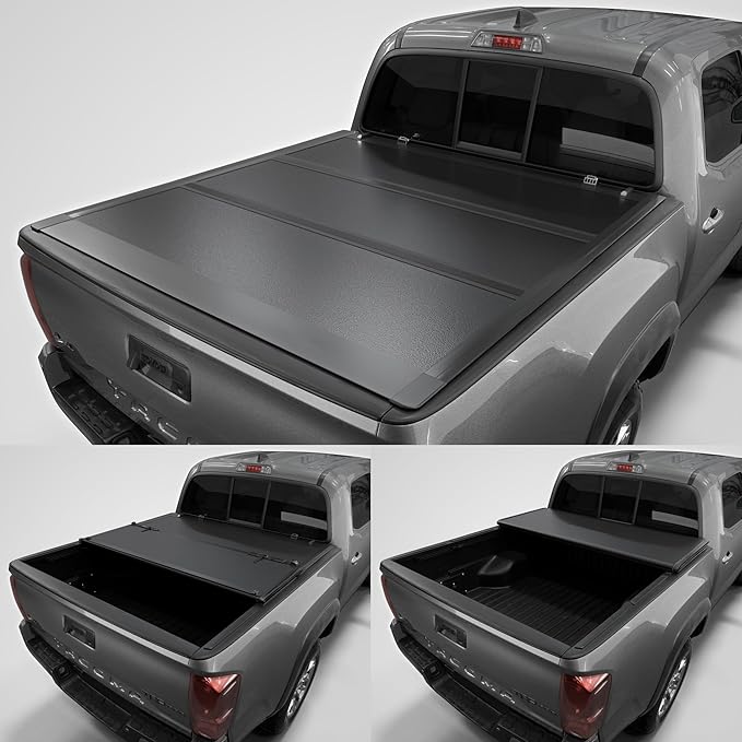 Tutel Low Profile Hard Shell Folding Truck Bed Tonneau Cover|Fits 2016-2023 Toyota Tacoma 5'1" Bed (60.5") - TTLTMLPT021