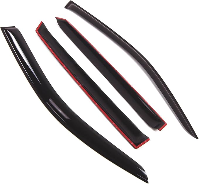 TuningPros Outside Mount Window Vent Visors Rain Guards Compatible with Hyundai Tucson 2005-2009 | Side Window Wind Deflectors Rain Shields | Smoke Tinted, 4 Pcs Set, DGWV-261
