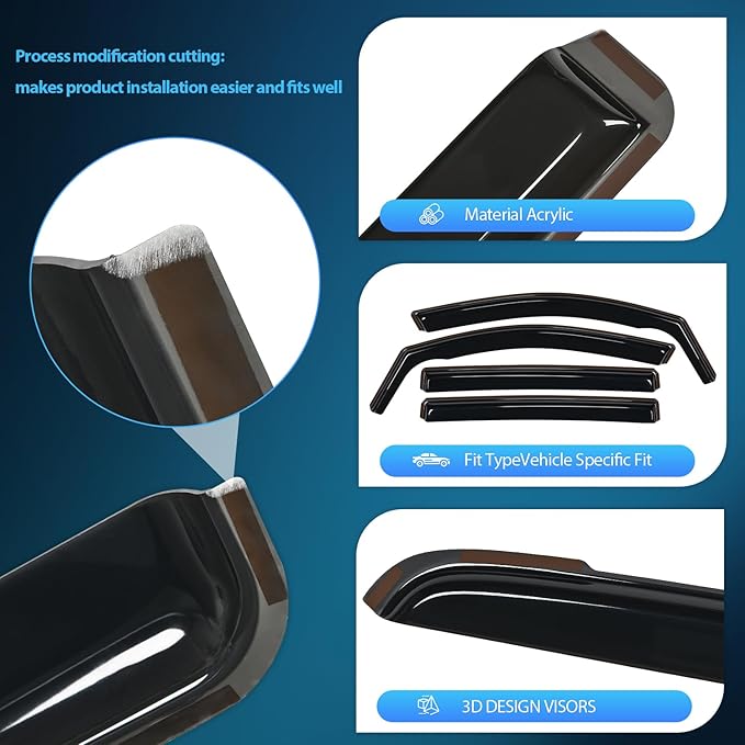Nilight Vent Window Visors for Ascent 2019 2020 2021 2022 2023 2024, in-Channel Rain Guards, Original Window Deflectors-4PCS